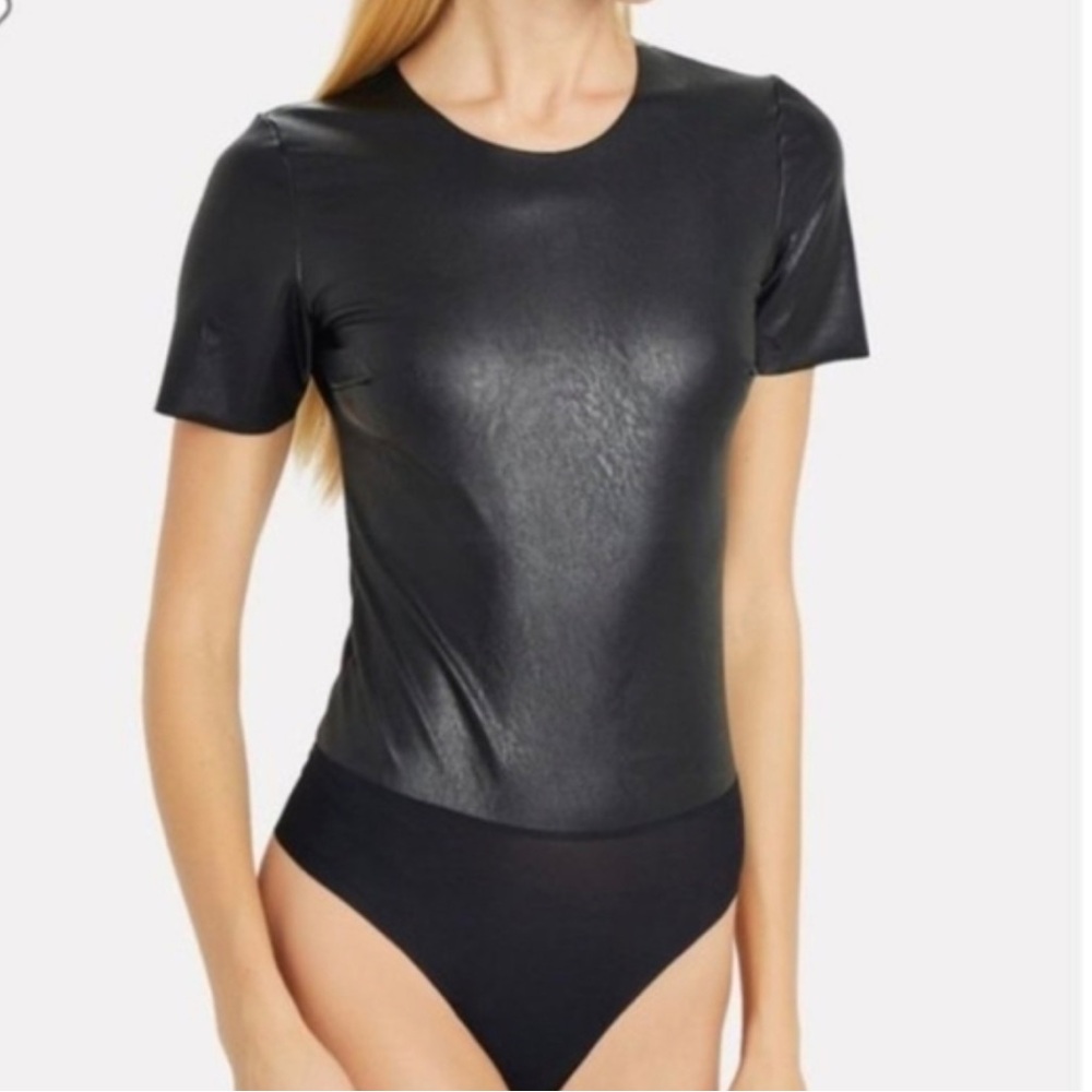 NWOT Faux Leather Tee Bodysuit by Commando